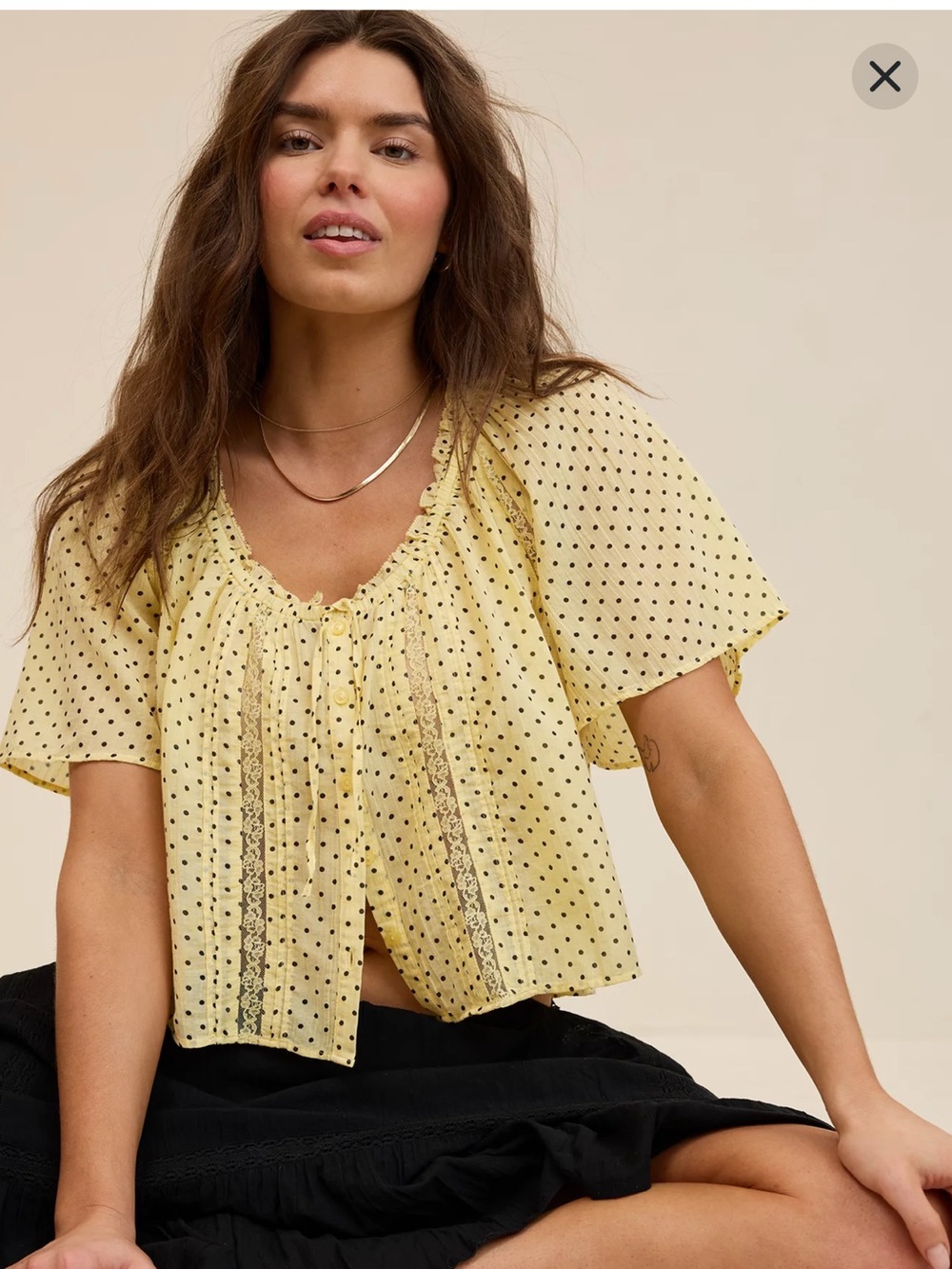Aerie Woven Button Blouse